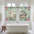 thumbnail image 4 of Eucalyptus Trucks Kitchen Curtain for Berdoom Living Room Cafe 54 Inch Length, Spring Farmhouse Floral Sage Green Plaid Tiers Curtains Light Filtering Drapes Window Treatment 2 Panels 52"Wx54"L, 4 of 8