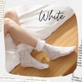 thumbnail image 3 of Cherisia 5 Pairs Women Ruffle Ankle Socks Trim Lace Frilled Dress Socks Set, Princess Fashion Cute Anklet, 3 of 7