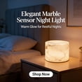 thumbnail image 2 of Marble Lamp Night Light Touch Bedside Table Lamp, Type-C Rechargeable Small Desk Bedside,  Natural Stone Accent Decor with 3 Way Dimmable Warm Glow,for Bedroom Living Room Desk Shelf, 2 of 7