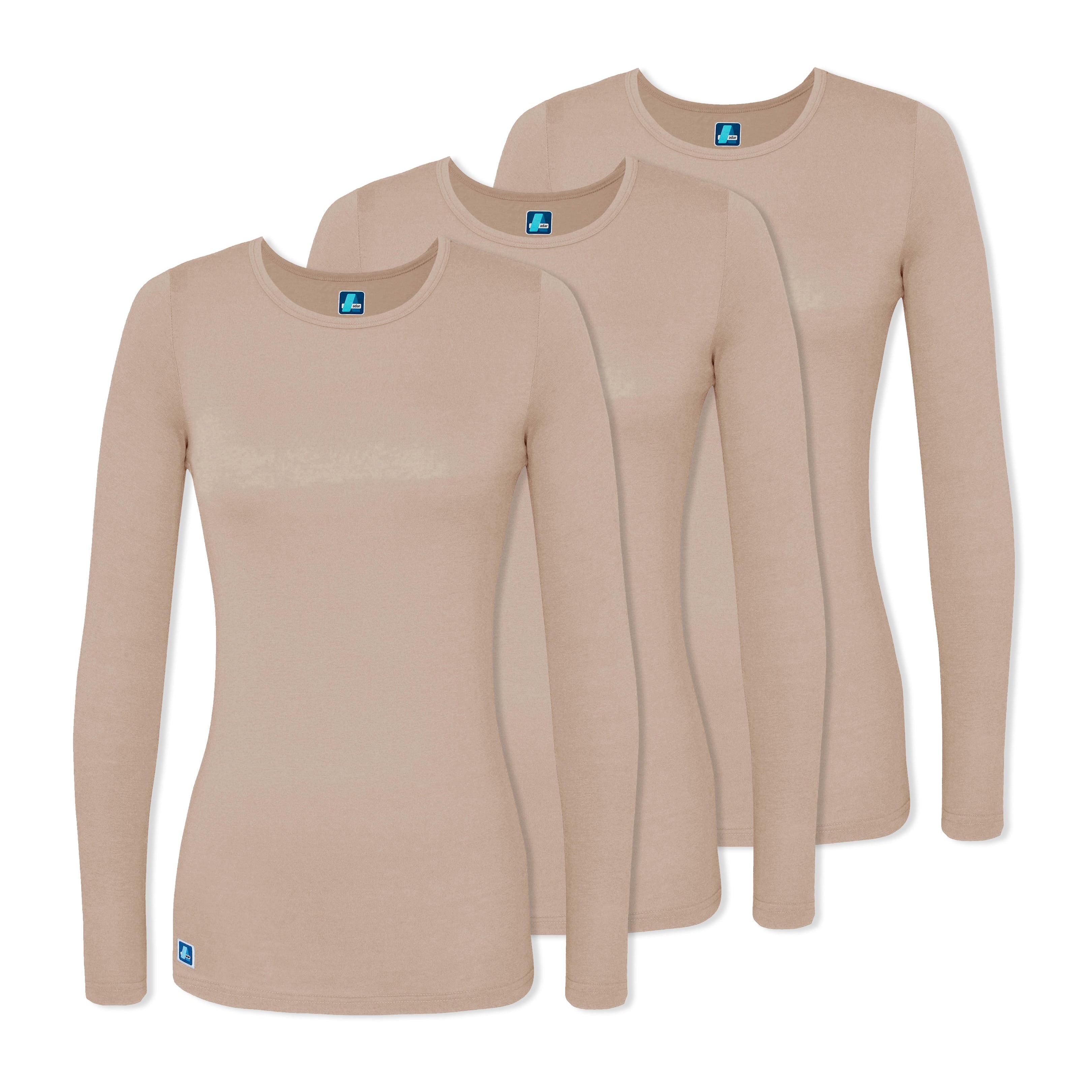 Adar Adar Underscrubs for Women 3 Pack Long Sleeve Underscrub