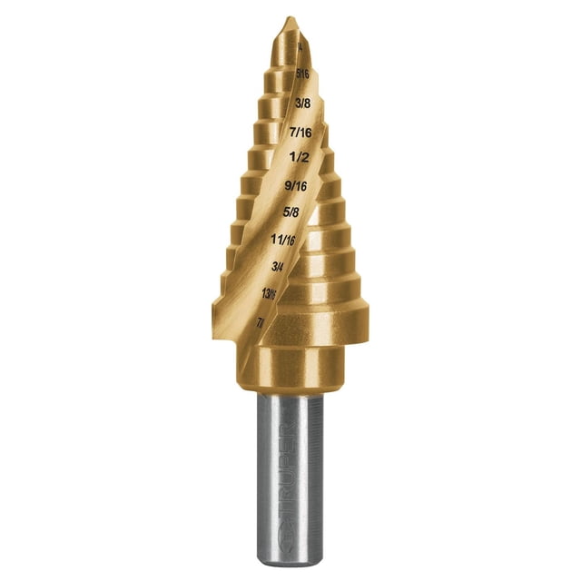Broca escalonada titanio 11 escalones 1/4" a 7/8", Expert Truper BES-11X