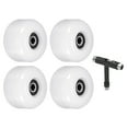 thumbnail image 1 of Unique Bargains Ensemble de Roues et Roulements pour Planche à Roulettes 54mm ABEC-9 Roues de Rue pour Planche à Roulettes Cruiser Roue 85A, Blanc 4 Pack, 1 of 5