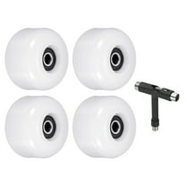 Uxcell 54mm Skateboard Wheel and Bearings Set ABEC-9 Street Wheels for Skateboards Cruiser Wheel 85A, White 4 Pack