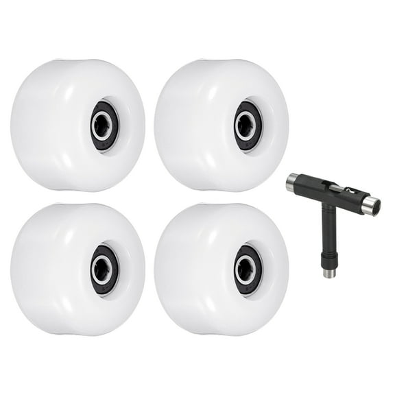 Uxcell 54mm Skateboard Wheel and Bearings Set ABEC-9 Street Wheels for Skateboards Cruiser Wheel 85A, White 4 Pack