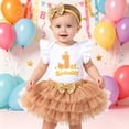 thumbnail image 2 of KDFJPTH Toddlers Outfits Sets for Graduation Adorable Birthday Dress Girls Skirt Cozy Romper First Birthday Celebration Kids Clothing Sets, 2 of 5