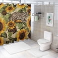 thumbnail image 7 of Fenyluxe Leopard Print Sunflowers Pretty Shower Curtain | Chic Modern Bathroom Decor with Hooks | Washable 100% Polyester Fiber 36x72, 7 of 7