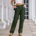 thumbnail image 4 of Buigttklop Pants for Women 2024 Women'S Spring/Summer Pocket Button Mid Waist Tight Pants, 4 of 6