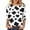 Black#293, variant on Cow Print Tops for Women Crewneck 3/4 Sleeve Black and White Animal Print Tees