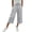 Gray women capri pants with pockets a1, variant on Cagogo Women Capri Pants High Waisted Capri Pants with Pockets Casual Solid Loose Casual Capri Pants, Gray S