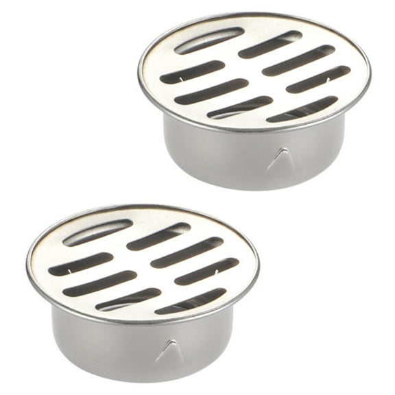 2pcs Modern Round Shower Floor Drain with Middle Drainages and Hair Features Easy Maintenance and Easy Installion