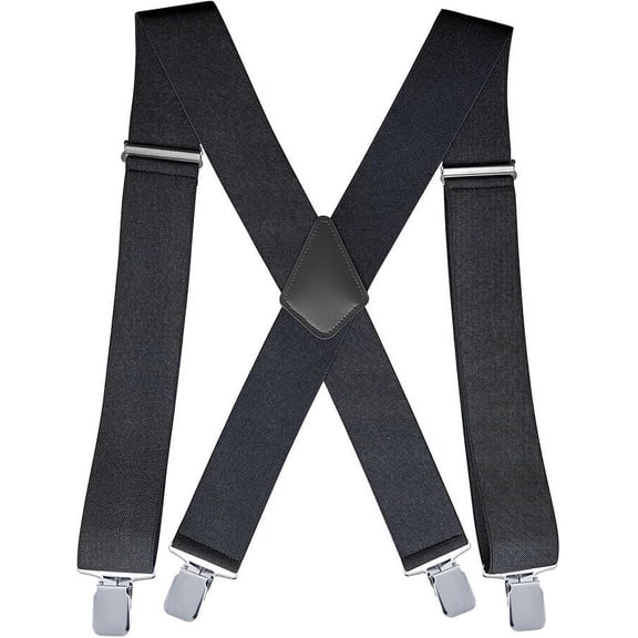 Siloon 2Inch Men's Heavy Duty Suspenders with Strong Clips Adjustable X-Back for Work Jeans