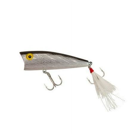 UPC: 0020554015480 | Rebel Teeny Pop-R Topwater Silver Black 2 1/8 oz.