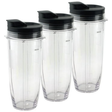 3 Pack 32 oz Cups with Spout Lids Replacement for Nutri Ninja BlendMax DUO with Auto-iQ Boost, Parts 407KKU641 528KKUN10
