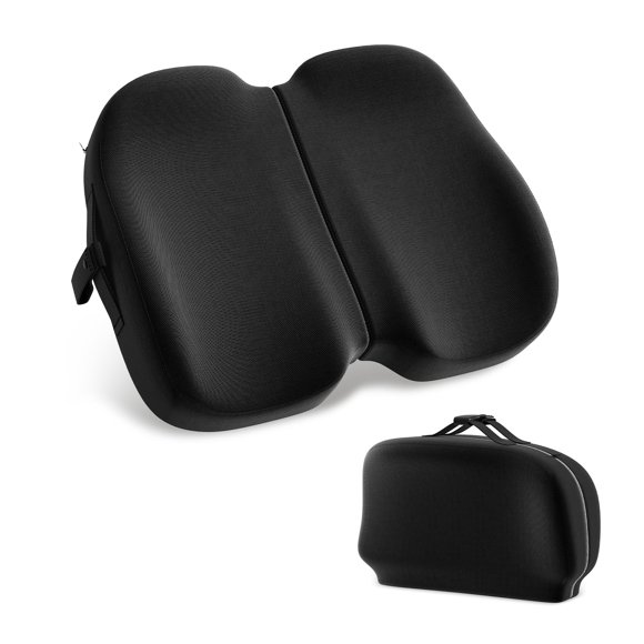 Cojín de asiento de viaje plegable de espuma viscoelástica negro A-Pce