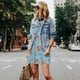 thumbnail image 4 of Fotbe I Am A Fan Popcorn Vestido de Verano sin Mangas para Mujer – Vestido Midi Línea A, Estilo Camiseta Floral, Vestido Playero Casual y Fluido, 4 of 7