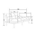 thumbnail image 5 of Futon Sofa Bed, Convertible Folding Modern Loveseat Sofa, Sleeper Couch Daybed for Studio, Apartment, Office, Small Space, Compact Living Room, Black, 5 of 6