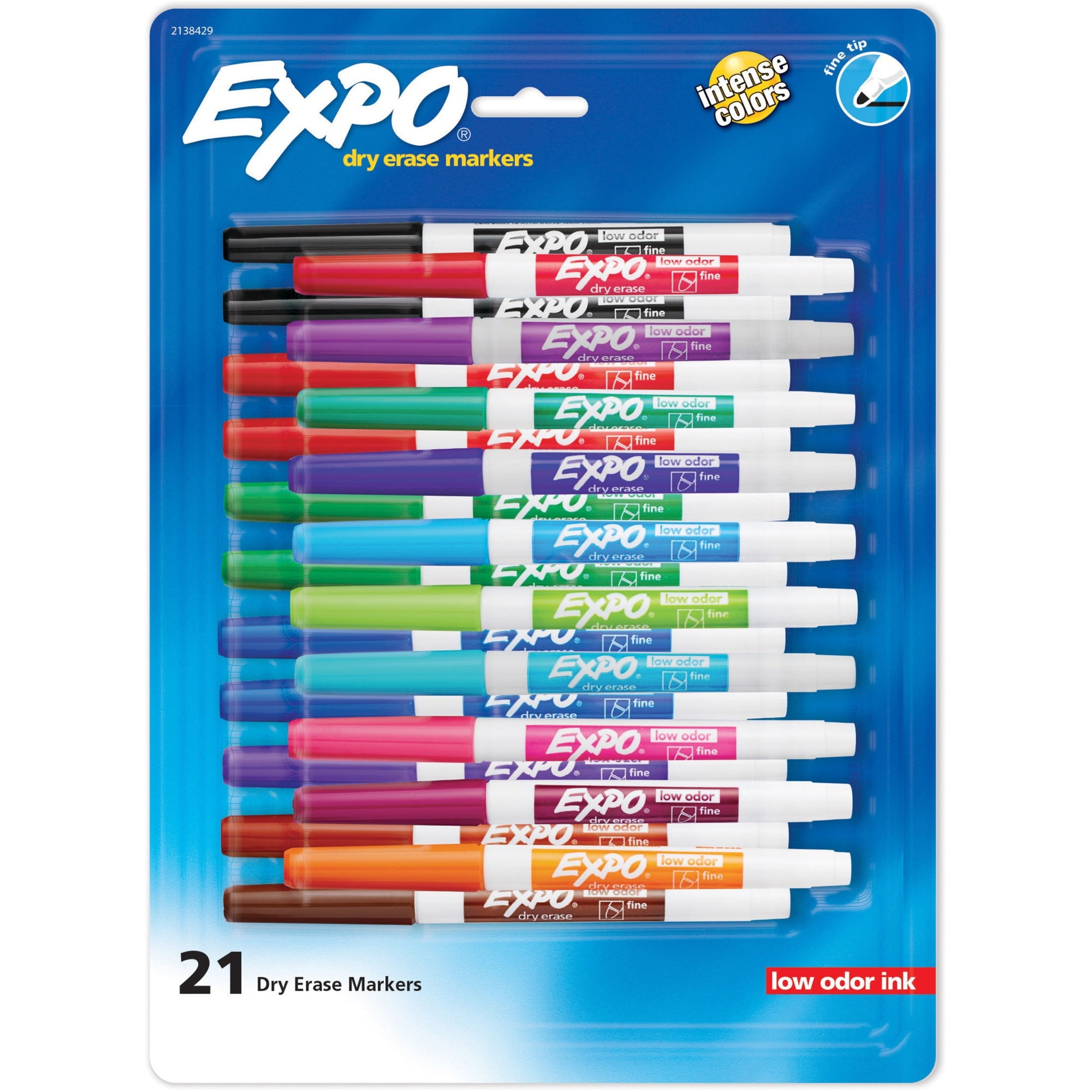 Expo LowOdor Dry Erase Fine Tip Markers Fine Marker Point Assorted