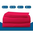 thumbnail image 5 of 4-Piece Queen Sleeper Sofa Sheet Set, 100% Egyptian Cotton, 800 Thread Count, Fits 8" Deep Pull-Out Couch Mattress (60" x 74") - Red Solid, 5 of 5