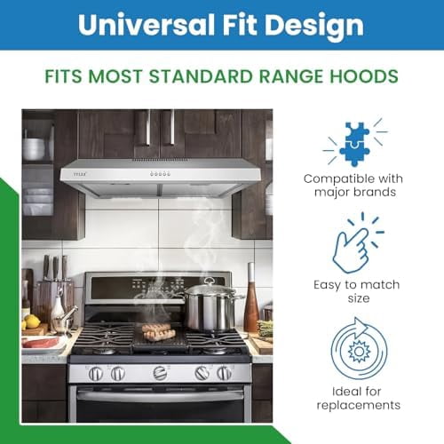 Replacement Range Hood Filter Compatible with Broan/Nutone S99010316 – 11-1/4 x 11-3/4 x 3/8 Inches – 2-Pack
