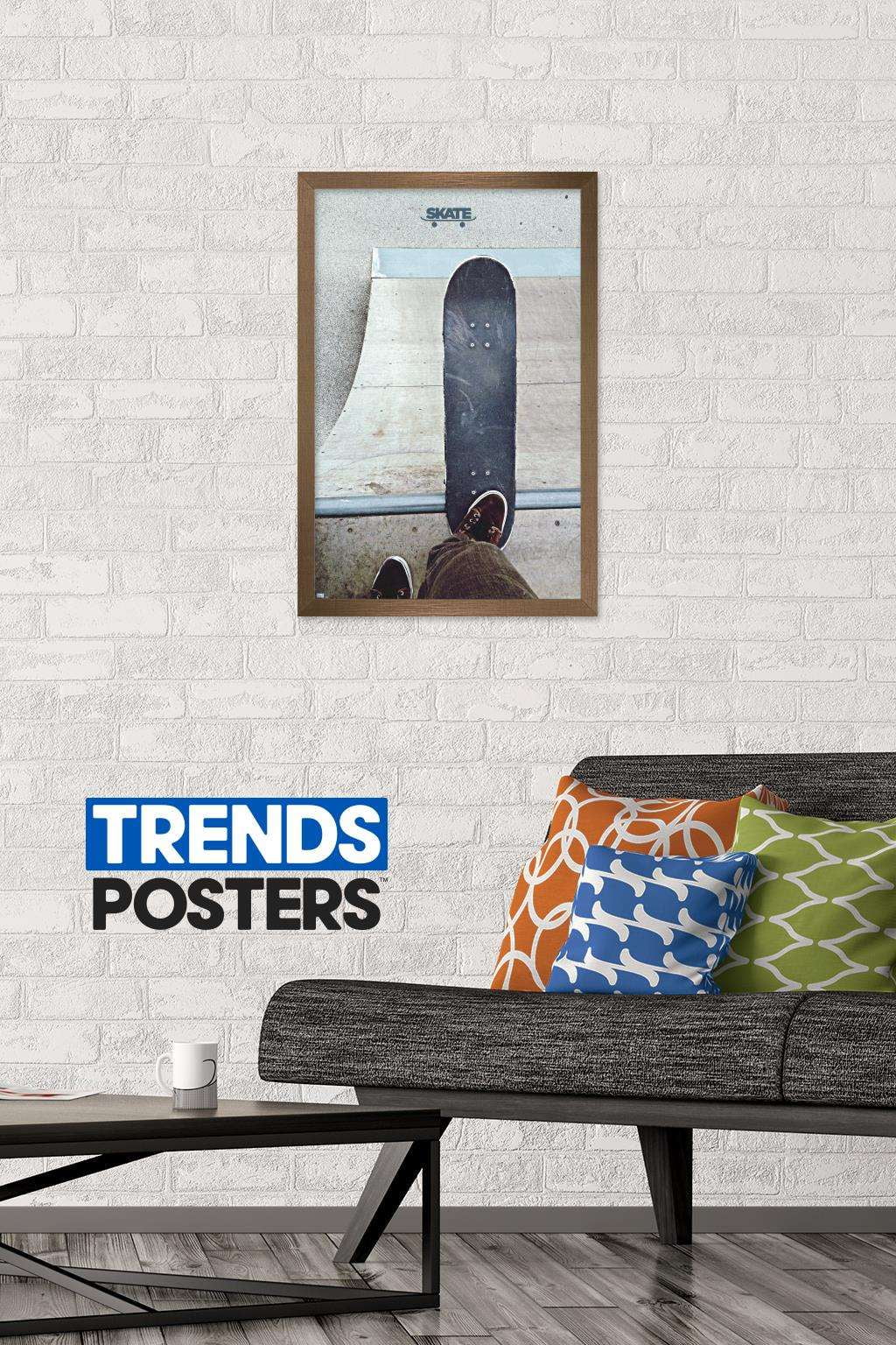 Skateboarding - Drop In Wall Poster, 14.725" x 22.375", Framed