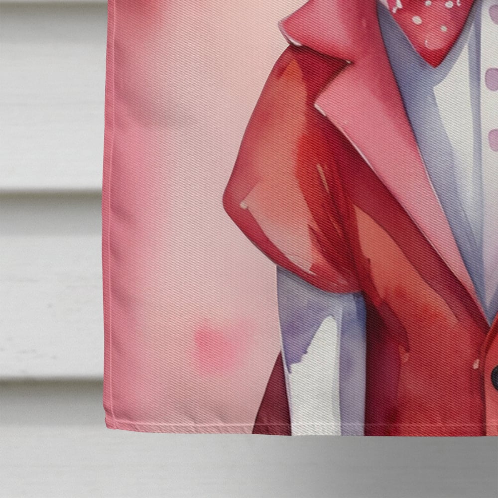 Caroline's Treasures DAC5337CHF English Foxhound My Valentine House Flag Large Porch Sleeve Pole Decorative Outside Yard Banner Artwork Wall Hanging, Polyester, House Size, Multicolor