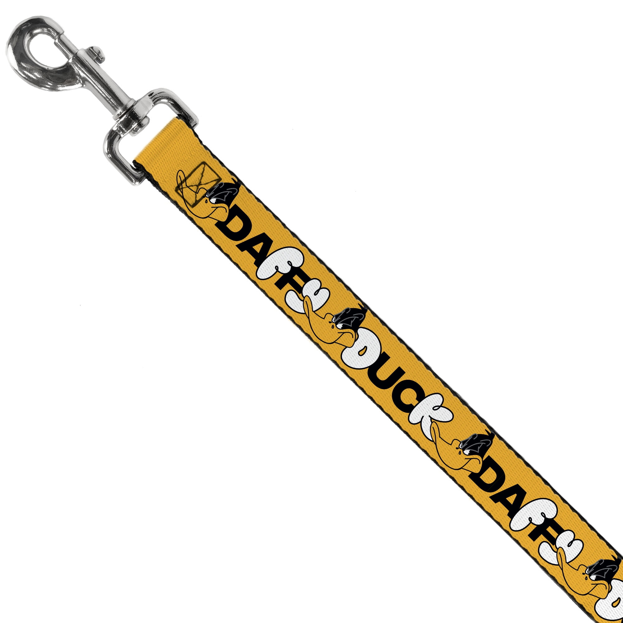 Looney Tunes Pet Leash, Dog Leash, Daffy Duck Smiling Face Text Orange, 6 Feet Long 1.0 Inch Wide