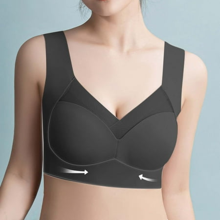 

Ykohkofe Women Ice Silk Gathered Seamless Lightweight Comfortable Breathable Bra