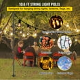 thumbnail image 2 of BENTISM String Light Poles, 4 Pack 10.6ft, Outdoor Powder Coated Steel Lamp Post with Hooks to Hang Lantern and Flags, Decorate Garden, Backyard, Patio, Deck, for Party and Wedding, Black, 2 of 9