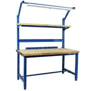 BenchPro  30 x 72 x 30 to 36 in. Kennedy Complete Workstations with 1.75 in. Solid Maple Butcher Block Top, Light Blue