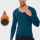 thumbnail image 1 of pstuiky camisa de manga larga para hombre, Ropa deportiva de manga larga con cuello en V, cálida y gruesa, para hombre, color liso camisetas de hombre xl, 1 of 4