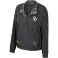 thumbnail image 2 of Women's Colosseum  Heather Charcoal Oklahoma Sooners OHT Military Appreciation Payback Henley Thermal Sweatshirt, 2 of 4
