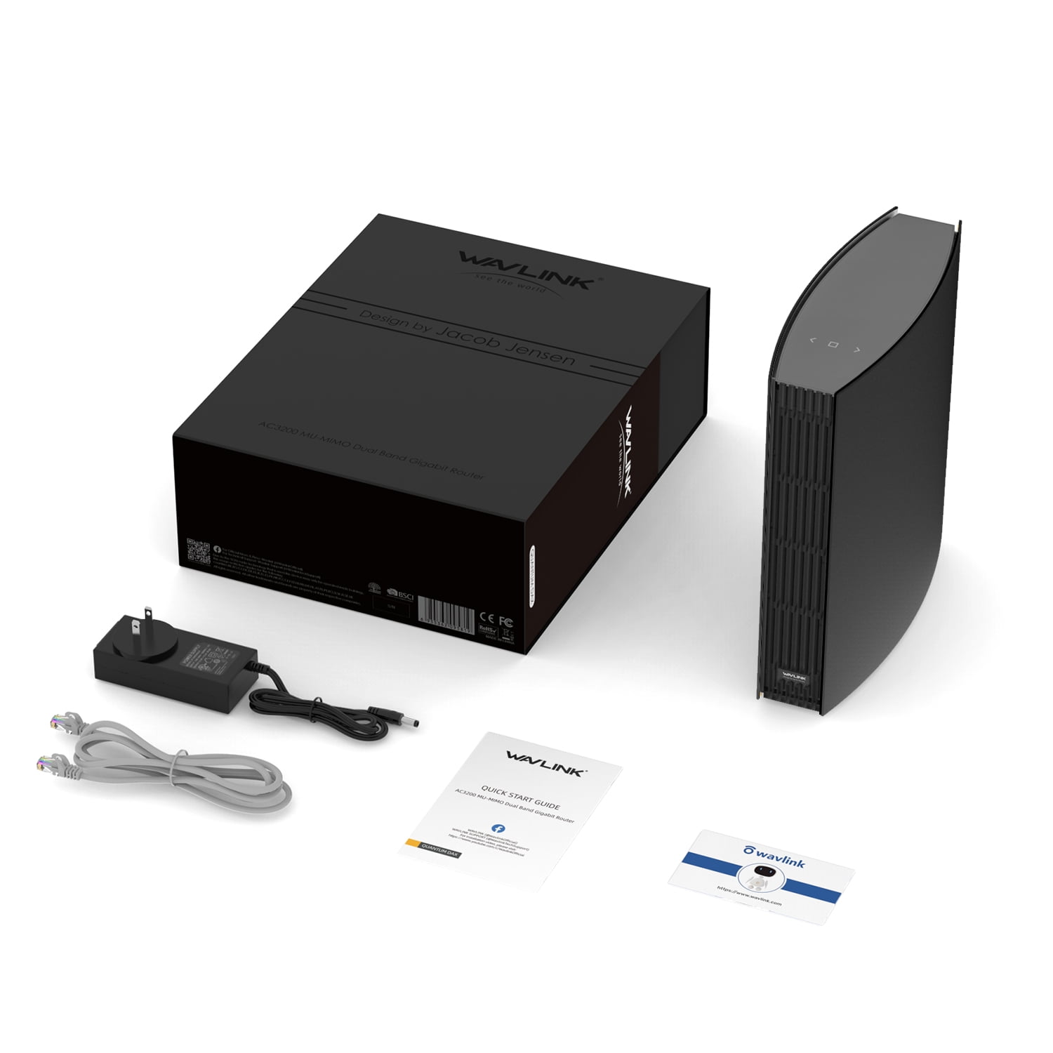 WAVLINK AC3200 WiFi Router, Dual Band Wireless Router with 2500sq.ft Coverage & 100 Devices| Support Guest WiFi, Parental Control, MU-MIMO, QoS, Beamforming
