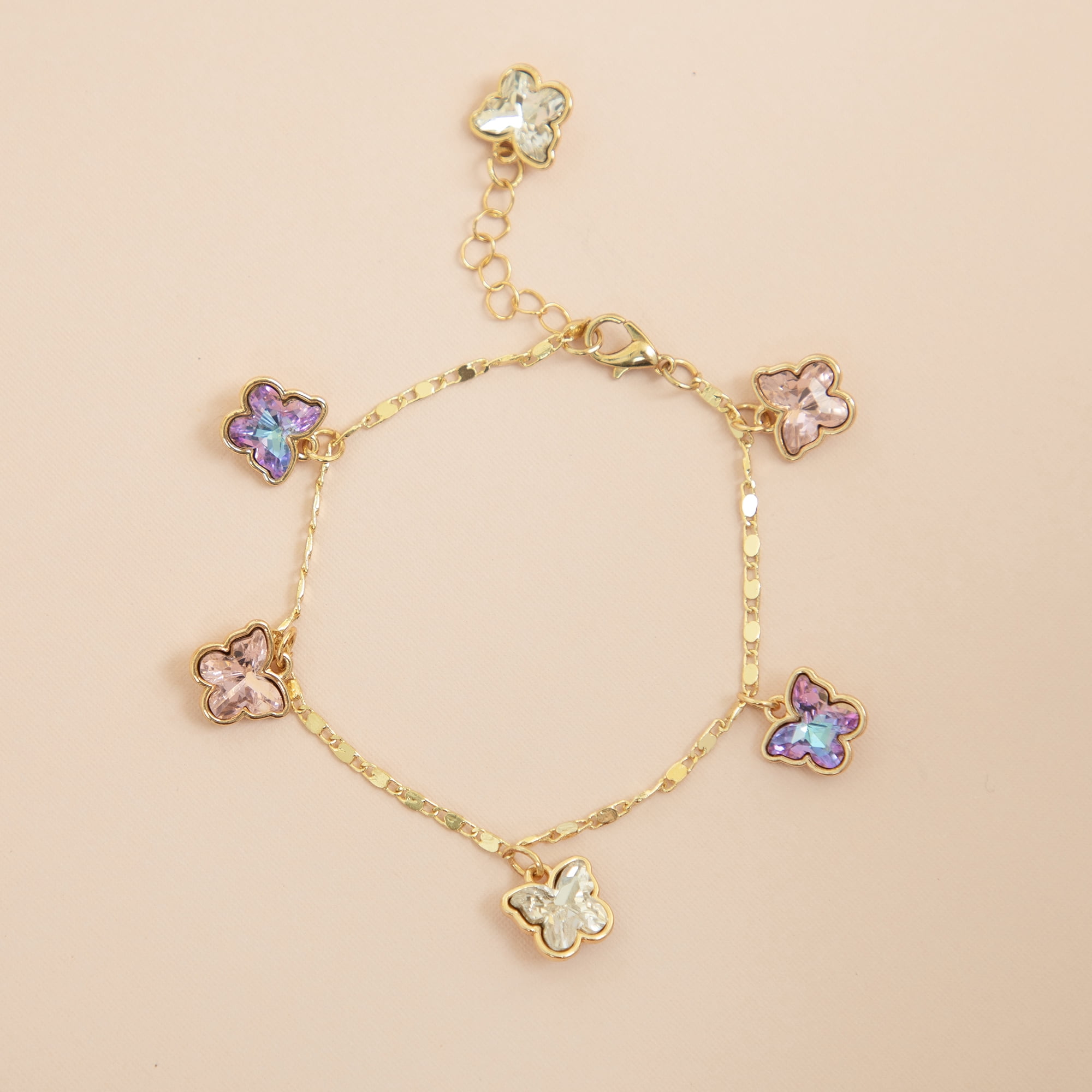 CousinDIY Rhinestone Butterfly Charms, 6-Piece Set with Gold Accents – Jewelry Making Supplies
