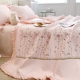 thumbnail image 4 of Summer Cotton Quilt,Cotton Quilt Pure Color Embroidery Summer Quilt Cotton Bedspread Ultimate Comfort, 4 of 5