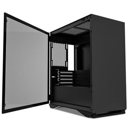 darkFlash DLM 22 Black Micro ATX Mini Tower MicroATX Computer Case with Door Opening Tempered Glass Side (Best Airflow Micro Atx Case)