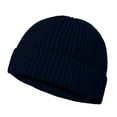 thumbnail image 5 of Dalix Knit Watch Cap Beanie Men Women Winter Cuffed Fisherman Hat Cold Weather Stretch Fit Soft Acrylic in Navy Blue, 5 of 5