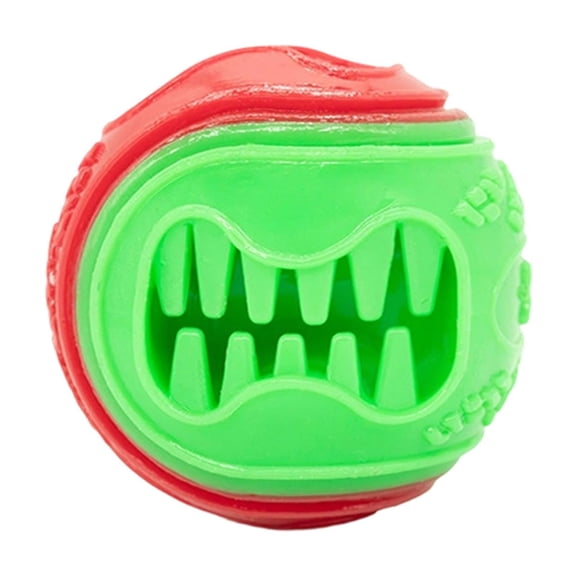 Interactive Dog Ball for Aggressive Chewers Rubber Treat Dispensing Dog Toys Dental Chew Teeth Green Pet Play Ball