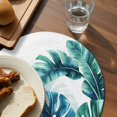 thumbnail image 3 of Blue Teal Leaves Round 15 Inch Placemats Set of 4, Summer Botanical Watercolor Leaf HeatResistant Non Slip Place Mats for Dining Table, Wipeable Braided Kitchen Table Mats for Housewarming, 3 of 9