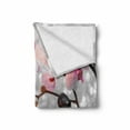 thumbnail image 2 of Spa Soft Flannel Fleece Throw Blanket, Winter Christmas Themed with Pink Orchid Stone and Red Candles Image, Cozy Plush for Indoor and Outdoor Use, 50" x 70", White Black Pink, by Ambesonne, 2 of 6