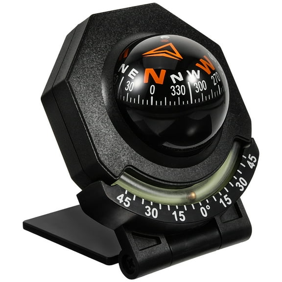 Marine Compass Ball Vehicle Navigation Tool Car Dash Mount Black