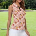 thumbnail image 2 of Yuyamidu Cute Reindeer Sleeveless Golf Shirts for Woman Size M HO-HO-HO Athletic Tennis Shirts Christmas Quarter Zip Collared Golf Clothes Workout Tank Tops Lightweight Running Hiking Pullover, 2 of 8