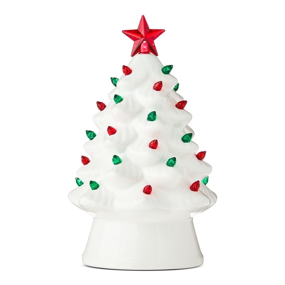 Mr. Christmas Decorative 8-inch Nostalgic White Ceramic Tree