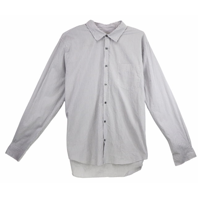 Vince Chemise Habillée à Rayures pour Hommes à Manches Longues Grise - TG