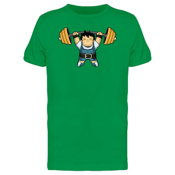 Cool Weightlifter Man Cartoon Tee Men's -Image by Shutterstock