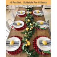 thumbnail image 4 of 13 Inch Round Placemats Set of 6, Red Plaid Snowman Christmas Non Slip Heat Insulation PP Table Mats, Gifts Xmas Tree Winter Snowflake Washable Place Mats for Kitchen Dining Party Table Decor, 4 of 7