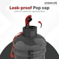 thumbnail image 2 of Hydrate 22 l BPA Free Black Flip Cap Plastic Water Bottle, 2 of 7
