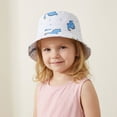 thumbnail image 2 of Oiyii Toddler Boys Printed Bucket Hats All‑Over‑Dinosaur‑Print Outdoor Sun Hats, White, 2 of 4