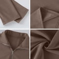 thumbnail image 7 of IAJDKMEK Men's Quarter Zip Pullover Sweater - Stand Collar Long Sleeve Casual Pullover for Men with Front Zipper and Soft Knit Fabric for Everyday Wear,Brown L, 7 of 7