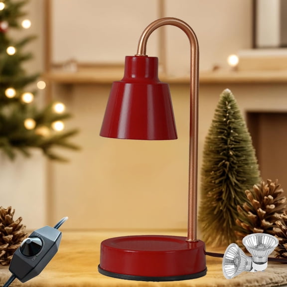 Fmbmuo with Two Bulbs Candle Warmer Lamp Three-speed Light Adjustment Red Home Room Decor, Iron Easy to Use & Clean Modern Wax Warmer Lamp House Warming Gifts