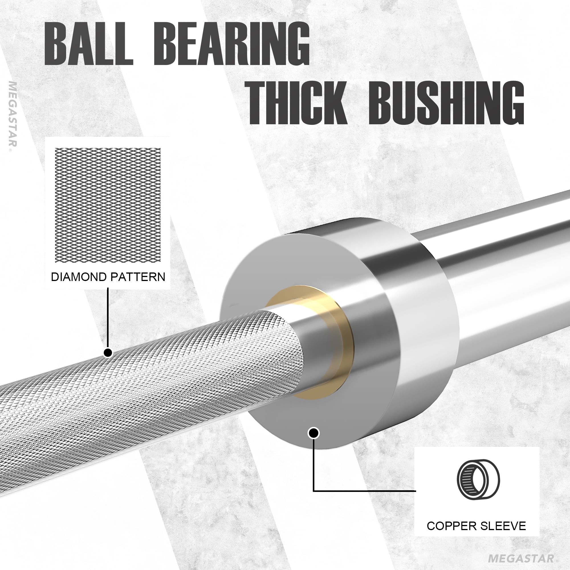 7ft Olympic Barbell, Barbell for Weightlifting and Powerlifting 45lb, Olympic Bar for 1500lbs Capacity, Weight Bar Fit 2" Standard Weights